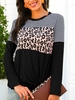 Casual Leopard Crew Neck Causal Tops - Noracora