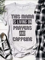 Casual Letter Short Sleeve Crew Neck T-Shirts - Noracora