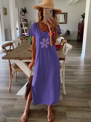 Casual Linen V Neck Short
Sleeve Causal Dresses