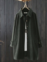 Casual Long Sleeve Cotton-Blend Coats - Noracora