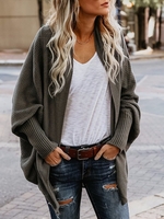 Casual Long Sleeve Knitted Acrylic Sweater
