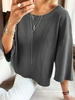 Casual Long Sleeve Shift Plain Casual Tops