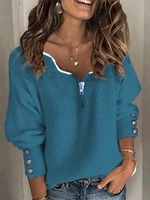 Casual Long Sleeve Sweaters - Noracora