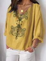 Casual Long Sleeve V Neck Casual Tops