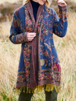 Casual Loose Abstract Cotton-Blend Cardigans