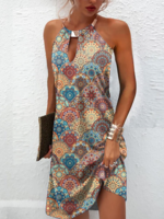 Casual Loose Halter Geometric Shorts