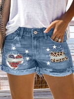 Casual Loose Striped Denim Shorts