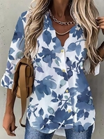 Casual Loosen Irregular?Craftsmanship V Neck Tunic Blouses