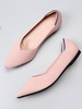 Casual Plain All Season Flat Heel Pointed Toe Rubber Mesh Fabric Rubber Slip On Shallow Shoes for Women