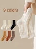 Casual Plain All Season Warmth Daily Cotton-Blend Over the Calf Socks Regular Socks for Women