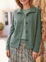 Casual Plain Autumn Daily Loose Shawl Collar Woolen Regular Regular Jacket for Women