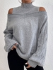 Casual Plain Autumn Loose Best Sell Long sleeve Yarn/Wool yarn Regular H-Line Tunic Sweater Knit Jumper for Women