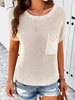 Casual Plain Autumn Micro-Elasticity Daily Loose Crew Neck H-Line Regular Sweaters for Women