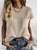Casual Plain Autumn Polyester Daily Loose Short Sleeve Regular Regular Sweaters for Women