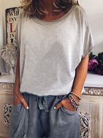 Casual Plain Blouses&shirts