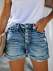 Casual Plain Fit Denim Shorts