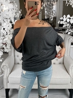 Casual Plain One Shoulder T-Shirts - Noracora