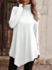Casual Plain Spring/Fall Asymmetric Micro-Elasticity Loose Jersey A-Line Regular T-shirts for Women
