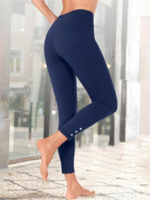 Casual Plain Spring/Fall Daily High Waist Cropped Skinny Legging 