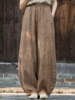 Casual Plain Spring/Fall Linen No Elasticity Loose Bloomers Long O-Line Pants for Women