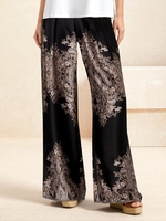 Casual Plain Spring/Fall Natural No Elasticity Daily Wide leg pants Long Regular Pants for Women