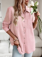 Casual Plain Spring/Fall Polyester Commuting Loose Long Sleeve Regular H-Line Blouses for Women