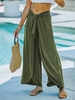 Casual Plain Spring/Fall Polyester Natural Daily Wide leg pants Long Regular Pants for Women