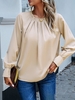 Casual Plain Spring/Fall Polyester No Elasticity Loose Crew Neck Regular Regular Shirts for Women