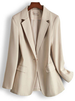 Casual Plain Spring/Fall Polyester No Elasticity Regular Fit Prom H-Line Regular Sleeve Blazers for Women