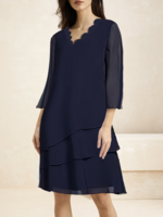 Casual Plain Summer Cotton Natural Daily Loose Short Lace Collar Dresses for Women