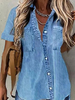 Casual Plain Summer Daily Loose Short Sleeve Regular Regular Shirt Collar Blouses for Women