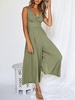Casual Plain Summer Natural Daily Sleeveless Long H-Line Regular Jumpsuits for Women