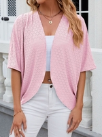 Casual Plain Summer Natural Loose Short Sleeve Regular H-Line Regular Kimonos for Women