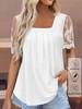 Casual Plain Summer Natural Micro-Elasticity Daily Short Sleeve Regular Regular Shirts for Women