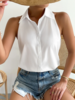 Casual Plain Summer No Elasticity Daily Mid-long Regular EC UC Blouses for Women