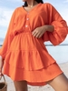 Casual Plain Summer No Elasticity Regular Fit Cotton And Linen Short Long Sleeve Regular Dresses for Women