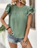 Casual Plain Summer Polyester Daily Short Sleeve Crew Neck Regular H-Line Shirts for Women