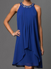 Casual Plain Summer Polyester Halter Midi Sleeveless H-Line Regular Dresses for Women