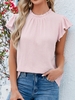 Casual Plain Summer Polyester Micro-Elasticity Daily Regular Regular Lace Collar Shirts for Women