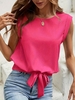 Casual Plain Summer Polyester Micro-Elasticity Daily Sleeveless Regular Regular Tank Tops for Women