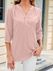 Casual Plain Summer Polyester V neck Daily Regular Fit Regular Regular Shirts for Women