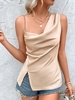 Casual Plain Summer Spaghetti Daily Regular Fit Regular H-Line Regular Tank Tops for Women