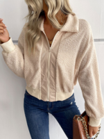 Casual Plain Winter Natural Heavyweight Daily Long Sleeve Crop H-Line Leather & Faux Leather for Women