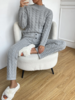 Casual Plain Winter Natural Heavyweight Regular Fit H-Line Medium Elasticity Half Turtleneck Two Piece Sets for Women