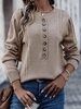 Casual Plain Winter Natural No Elasticity Loose Long sleeve Yarn/Wool yarn H-Line Sweater for Women
