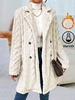 Casual Plain Winter Natural Warmth Lapel Collar Fluff/Granular fleece fabric H-Line Fleece Teddy Jackets for Women