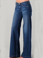 Casual Plain Winter Standard Straight pants Denim Long H-Line Regular Jeans for Women