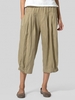 Casual Pleated Cotton Linen & Cotton Bottoms