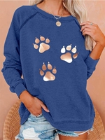 Casual Printed Animal Cotton-Blend Hoodies & Sweatshirts - Noracora