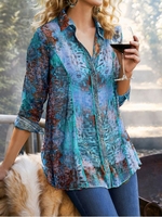 Casual Printed Chiffon Blouses